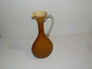 Jarra de Ewer Vintage Empoli Italiana Murano ~ MARRÓN CARAMELO CARAMELO CARAMELO - Imagen 1 de 8