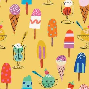 Lazy Days Ice Lollies & Ice Cream Dashwood Studio 100% Cotton Fabric Fat Quarter - Picture 1 of 1