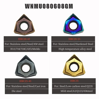 ZIMI-CNC 10pcs Indexable Carbide Turning Inserts WNMU080608EN-GM Fast Feed Double sided