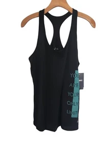 Asics Women's Tank Top "You Are Your Only Limit" Shirt Black Large NEW NWT - Picture 1 of 8