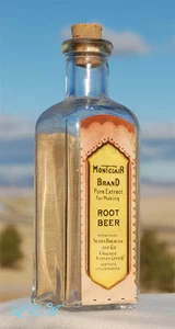Antique SEARS ROEBUCK Montclair Brand ROOT BEER Exract bottle w/ COLORFUL LABEL - Picture 1 of 3