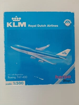 Modellino aereo Boeing 747-400 KLM - Herpa 1:500 - Immagine 1 di 4
