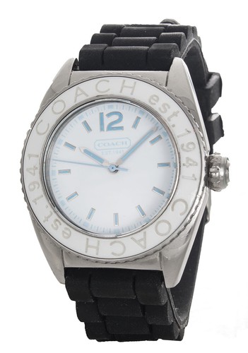 Orologio Donna Coach 14501375 Andee Boyfriend Quadrante Bianco Cinturino Gomma Nero