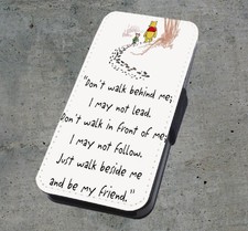 Winnie The Pooh Quote Faux Leather Flip Phone Case Cover Wallet