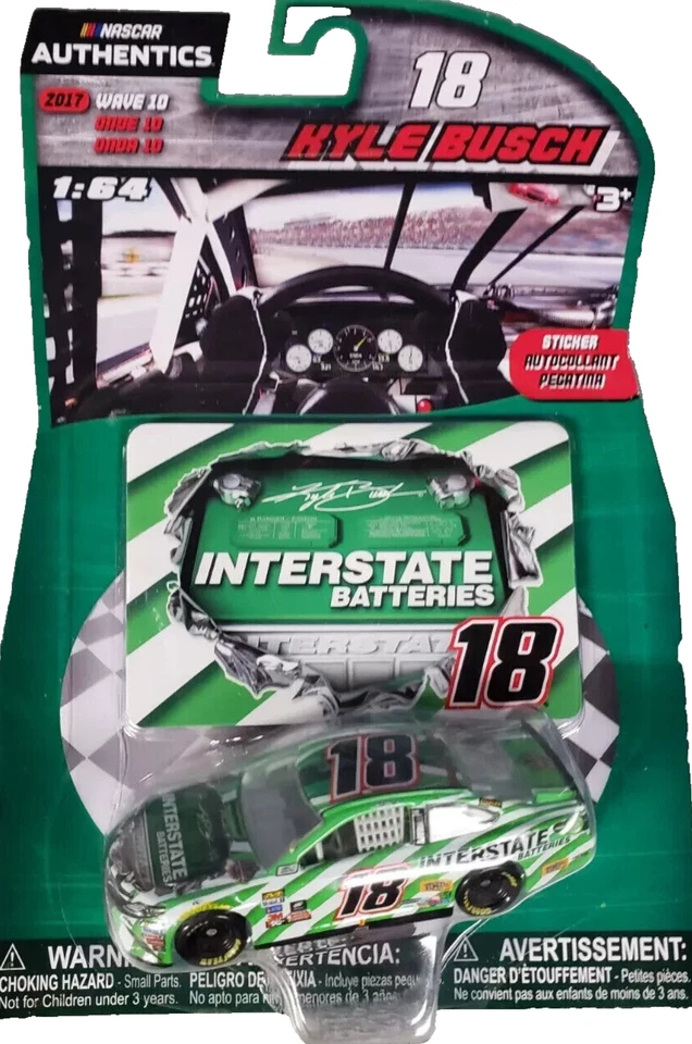 2017 KYLE BUSCH #18 AUTHENTICS INTERSTATE BATTERIES WAVE 10 1:64 FREE SHIPPING! - Image 1 of 1