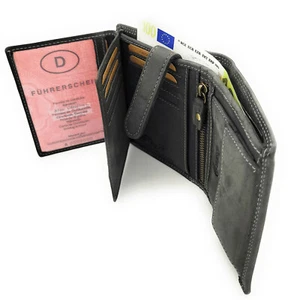 echt Büffel Voll-Leder Geldbörse Portemonnaie Geldbeutel RFID NFC Schutz - Bild 1 von 11