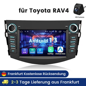 Android 13 Carplay Autoradio Für Toyota RAV4 2006-2012 GPS Navi BT WIFI SWC KAM - Bild 1 von 18