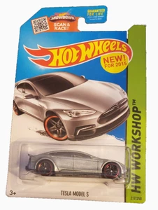 Hot Wheels HW Workshop 2015 TESLA MODEL S Car  HW Garage New in original package - Picture 1 of 4