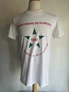 CLUB CUBANO DE GLENDALE CALIFORNIA 🇨🇺 Vintage 90s CUBAN CLUB T-Shirt Medium - Picture 1 of 4