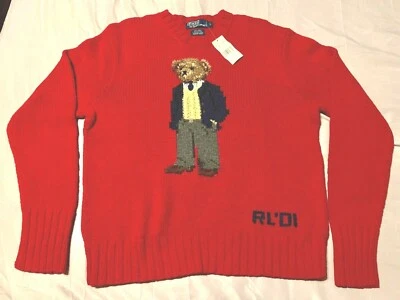 *ETIQUETAS NUEVAS* POLO Ralph Lauren RL01 Executive Bear Suéter Tejido a Mano De Colección Foto 1 de 4
