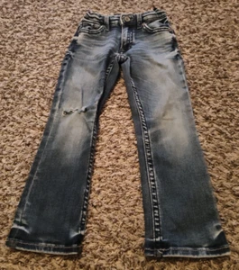 BKE Buckle Jeans Boys 5 Conner Bootcut Distressed Medium Wash Adjustable Waist - Picture 1 of 10