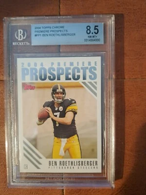 2004 Topps Chrome Premiere Prospects Ben Roethlisberget football card grade 8.5 - Image 1 of 2