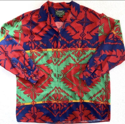 Polo Ralph Lauren средний красный винтажный Aztec рубашка RRL Southwestern страны геометрический - Изображение 1 из 4