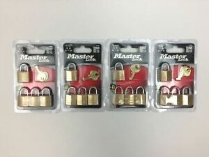Master Lock 120Q Brass Padlocks 3/4 inch 4-Pack Each Lot of 4