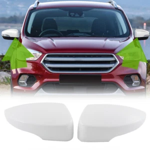For Ford Kuga Escape MK2 2013~2019 White Wing Mirror Cover Cap Replacement Pair - Picture 1 of 9