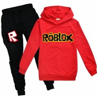 2020 Kids Girls Roblox Hoodies Trousers Cotton Clothing Suit Birthday Gifts Sets Ebay - victoria secret pink hoodie roblox