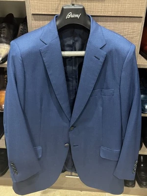 $5,295 Brioni Men’s 42R US 52R EU Blue Textured Wool Blazer Jacket New Model - Image 1 of 4