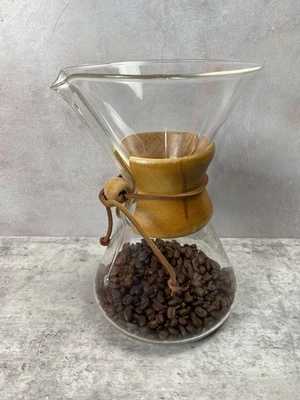 Vintage MCM Pyrex Chemex 9.5" Coffee Carafe Pour Over  8 Cup USA Green Stamp - image 1 of 4