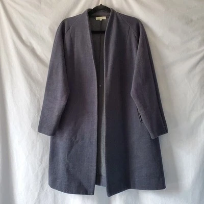 Abrigo Madewell Frente Abierto Talla Mediana Espiga Cuadros Cálido Mezcla de Lana Gris Foto 1 de 4