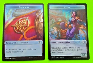 MTG  Aetherdrift - Treasure/Pilot  - Double-Sided Token - Foil - Picture 1 of 2