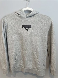 Pre-own Puma Boy Pullover Long Sleeve Gray Hoodie Large (14-16) - Picture 1 of 3