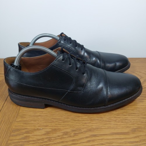 Scarpe Clarks Collection uomo taglia 8 5G pelle nera stringate Oxford comode usate