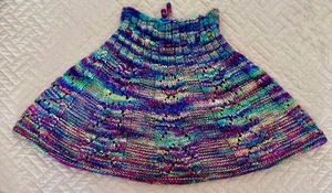 Little Girls Soft and Stretchy Hand Knit And Dyed Alpaca Wool Blend Skirt  7/8 - Picture 1 of 3