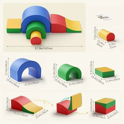 5 PCS Set Kids Climb Activity Play Safe Foam Blocks Soft and Safe Climbing Toys - Image 1 of 4