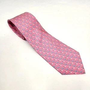 Corbata de seda rosa con estampado de cóctel Vineyard Vines hecha en EE. UU. - Imagen 1 de 6