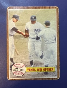 1962 TOPPS #232 1961 WORLD SERIES “YANKS WIN OPENER”  *FREE SHIPPING* - Picture 1 of 2