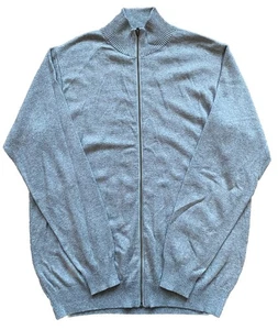 Suéter Jersey WOOLOVERS Algodón Cachemira Cremallera Completa Talla Grande Gris En muy buena condición - Imagen 1 de 11