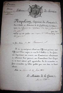 Napoléon désigne Capitaine Harmois Corps Observation de Mayence. De Feltre 1813 - Picture 1 of 1