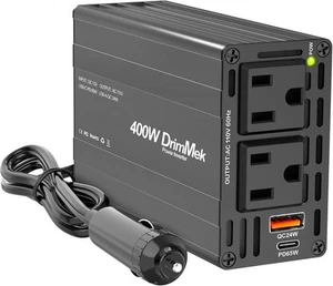 400W Auto Wechselrichter - Dual DC 12V auf 110V AC Autostecker Adapter Steckdosen - Bild 1 von 7