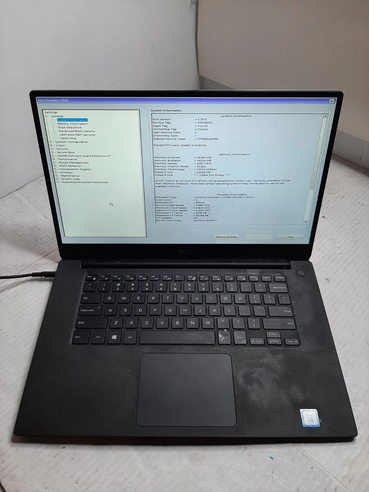 Dell Precision 5530 15.6" E-2176M 16GB RAM SIN SSD/OS/BATERÍA P1000 *LEER* #97 Foto 1 de 4