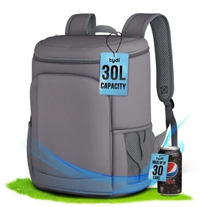 Insulated Cooler Backpack 30L Large Bag Cool Box Picnic Thermal Camping Hiking - Picture 1 of 38