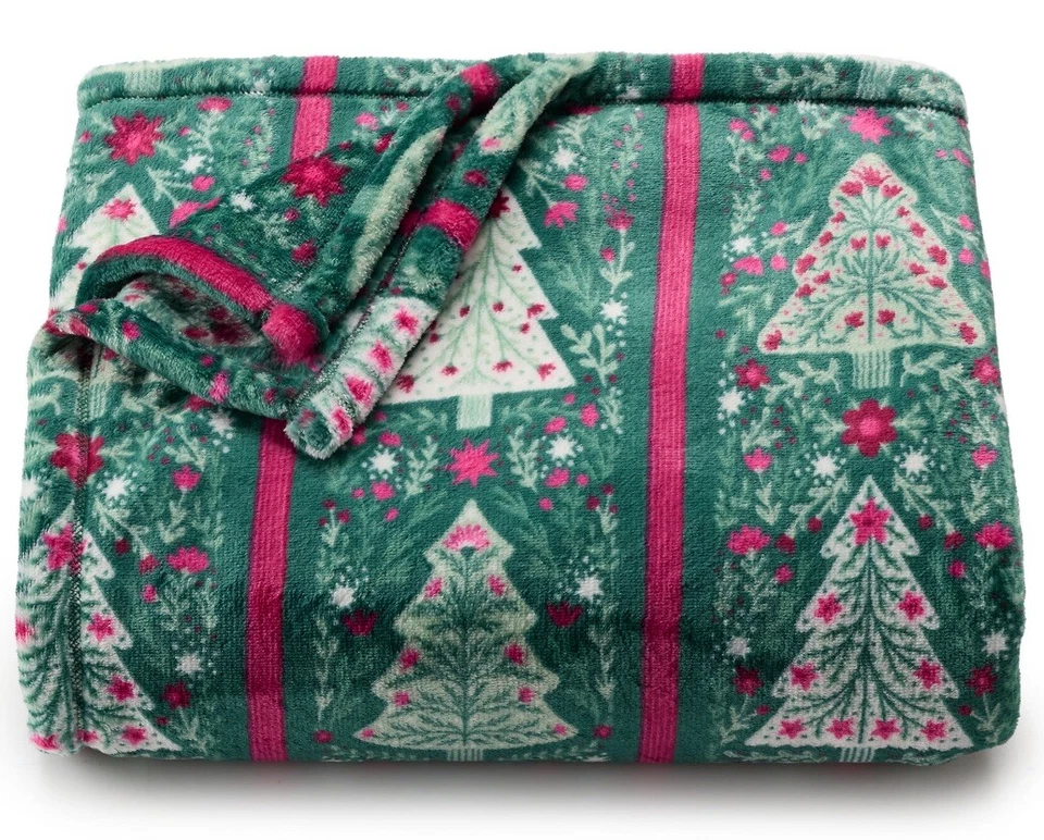 Árboles de Navidad de vacaciones verde de gran tamaño 5x6 pies manta The Big One ¡NUEVA! Foto 1 de 1