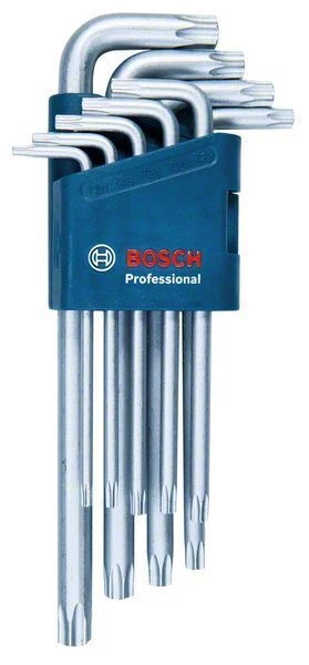 Bosch Innensechskantschlüssel Set Torx 10/15/20/25/27/30/40/45/50mm 9 tlg. - Bild 1 von 1