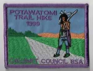 AE BSA Trail Patch, Potawatomi Trail Hike 1999, Calumet Council, Indiana - Foto 1 di 1