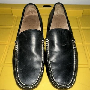 Polo Ralph Lauren Men’s Driving Loafers Shoes 11D Woodley Black Leather Slip On - Picture 1 of 21