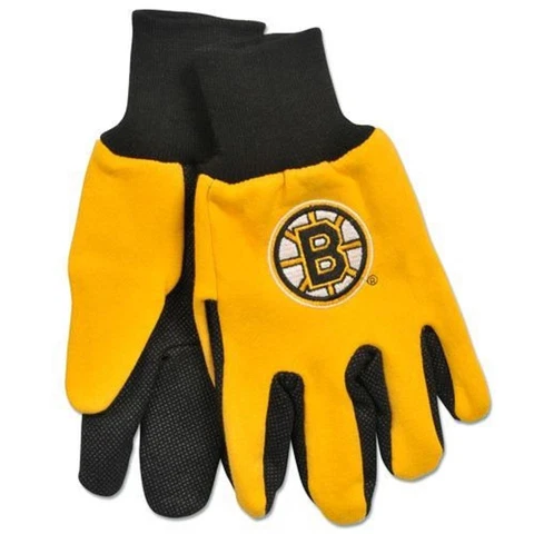 Boston Bruins Two Tone Gloves - Adult Size [NEW] NHL Work Glove Cold Cover