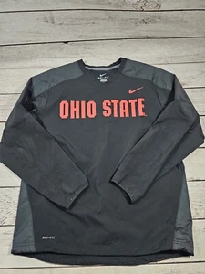 NICE Nike Dri Fit Mens Black Ohio State Pull Over Long Sleeve Large I1 - Picture 1 of 7