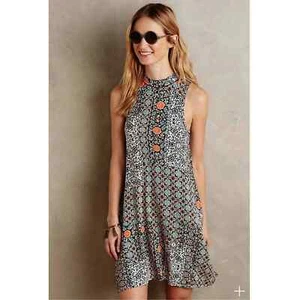 Anthropologie Maeve Dress Womens Medium Lilt Mock Neck Sleeveless Swing Mini - Picture 1 of 10