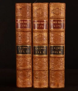 1885 3vol George Eliot's Life John Cross John William Pease Illustrated 1st - Picture 1 of 12