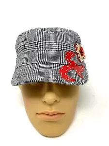 Sombrero ajustable gris bordado artesanal para mujer - Imagen 1 de 4