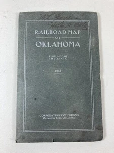 Railroad Map of Oklahoma by Corporation Commission of Oklahoma 1913 - Picture 1 of 13