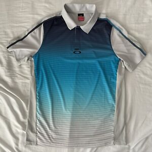 Oakley Polo Shirt Mens Small Blue Gradient Bubba Watson Golf Performance