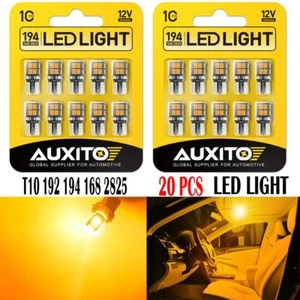 20X AUXITO T10 168 194 2825 Amber LED License Plate Side Marker Light Bulbs - Picture 1 of 14