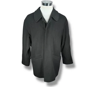Barney’s New York Peacoat Coat Men’s US 46R Black 100% Cashmere Button Front - Picture 1 of 11