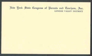 Ca 1952 Genesee Valley District NY State Congress Of Parents & Teachers Mint - Picture 1 of 1