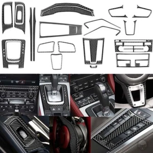 23pcs Carbon Fiber Interior Accessories Cover Trim For Porsche 718 2016-2023 - Picture 1 of 12